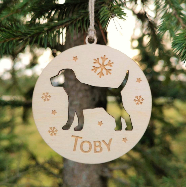 Personalized Pet Shape Wood Ornament | BKPet248