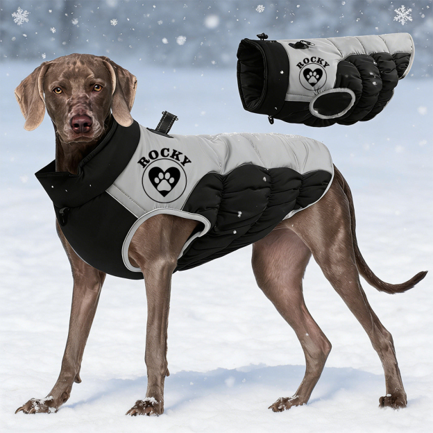Personalized Pet Winter Warm Reflective Safety Puffer Vest | BKPet308