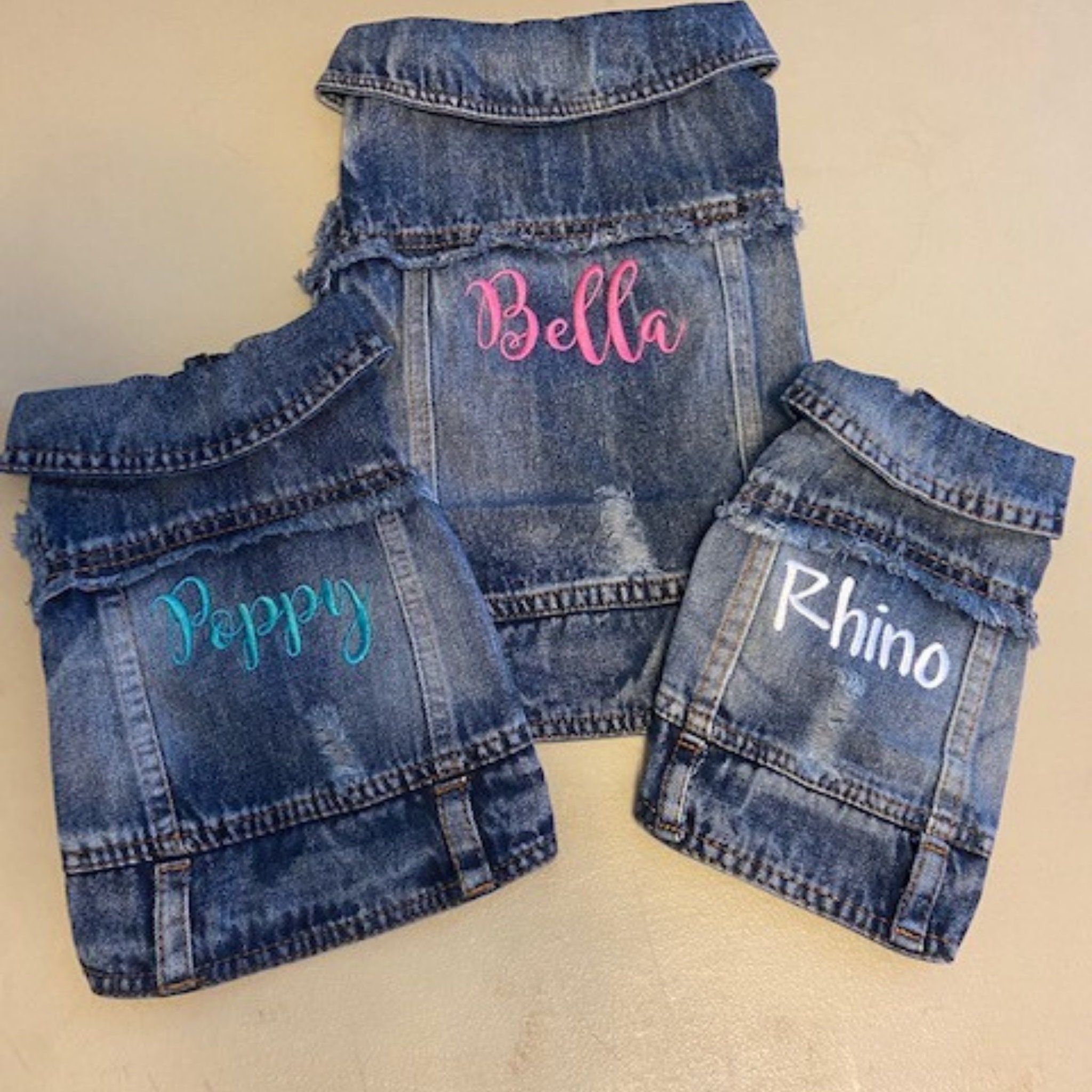 Personalized Embroidered Pets Denim Jacket for Comfort and Unique | BKPet33