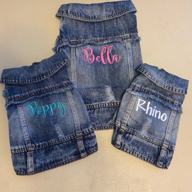 Personalized Embroidered Pets Denim Jacket for Comfort and Unique | BKPet33