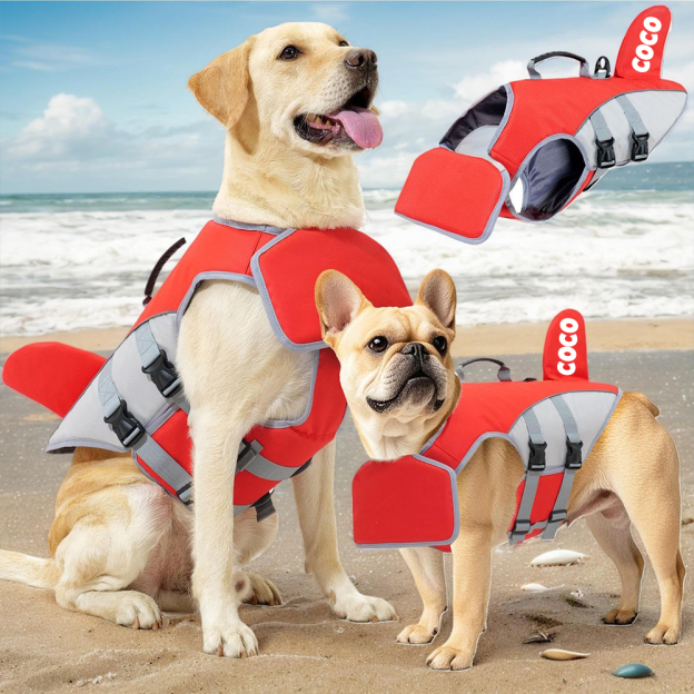 Personalized Pet Outdoor Swimming Life Shark Vest | BKPet311