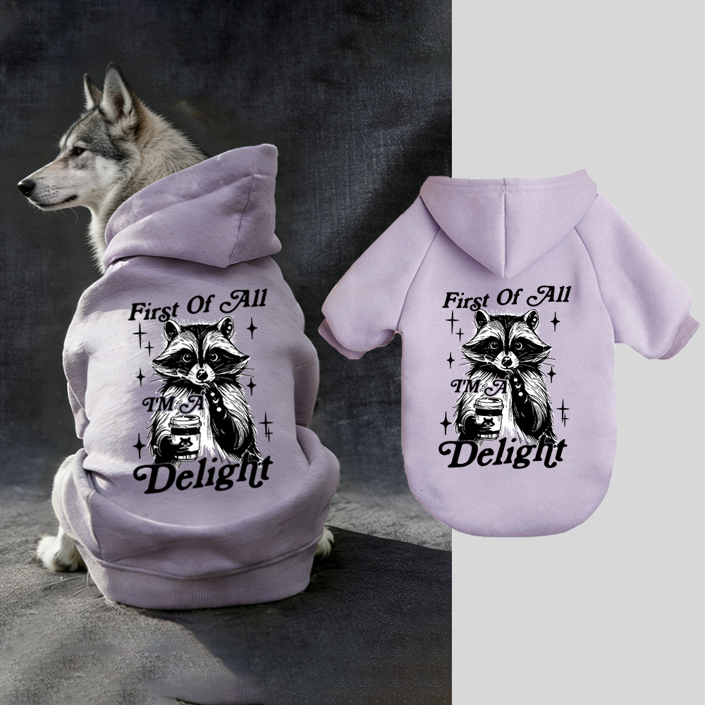 FIRST OF ALL I'M A DELIGHT Puppy Hoodie | BKPet321