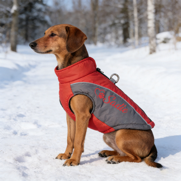 Personalized Pet Winter Warm Windproof Puffer Jacket | BKPet349