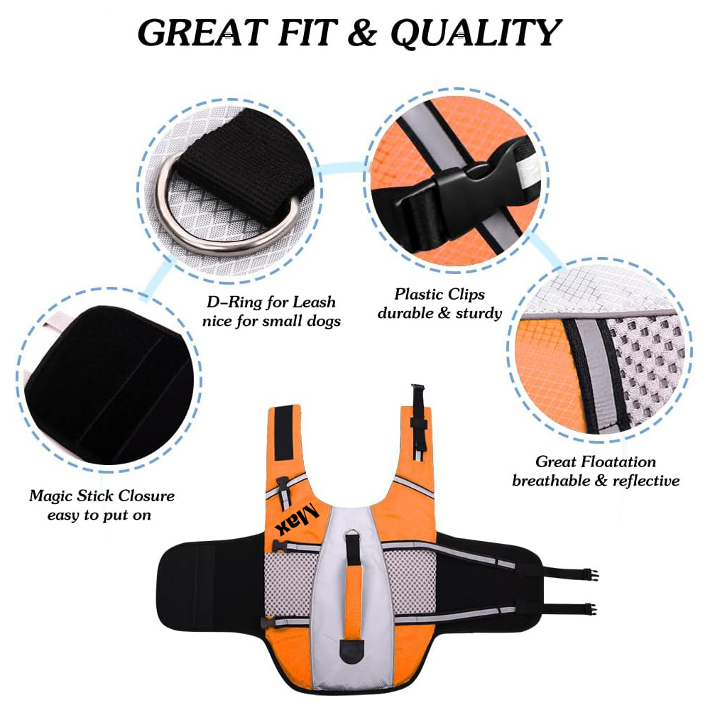 Personalized Pet Swimming Buoyancy Reflective Safety Shark Vest | BKPet406