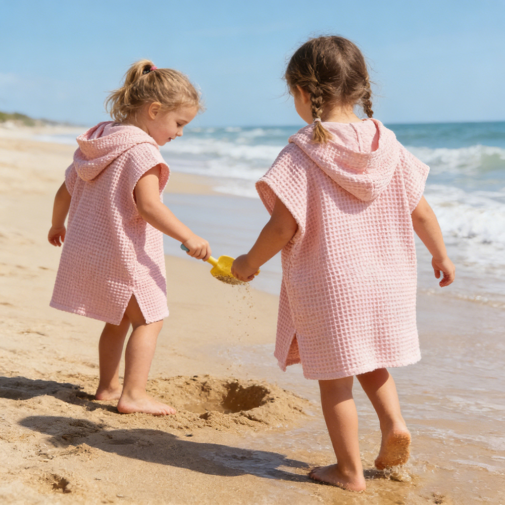 Personalized Embroidery Kids Waffle Beach Towel | MNSummer06