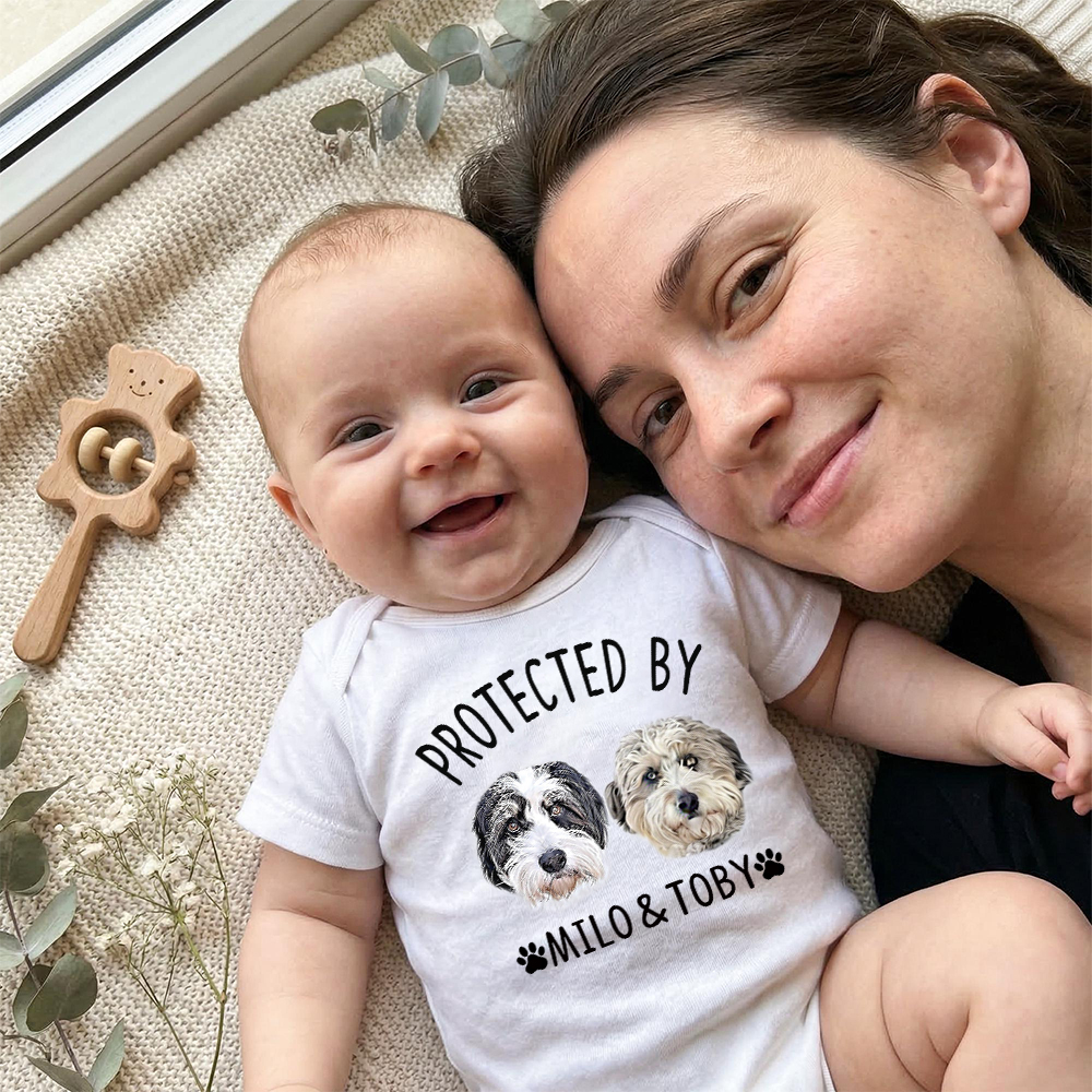 Personalized Baby Protected By Pets Shirt | MNBaby03