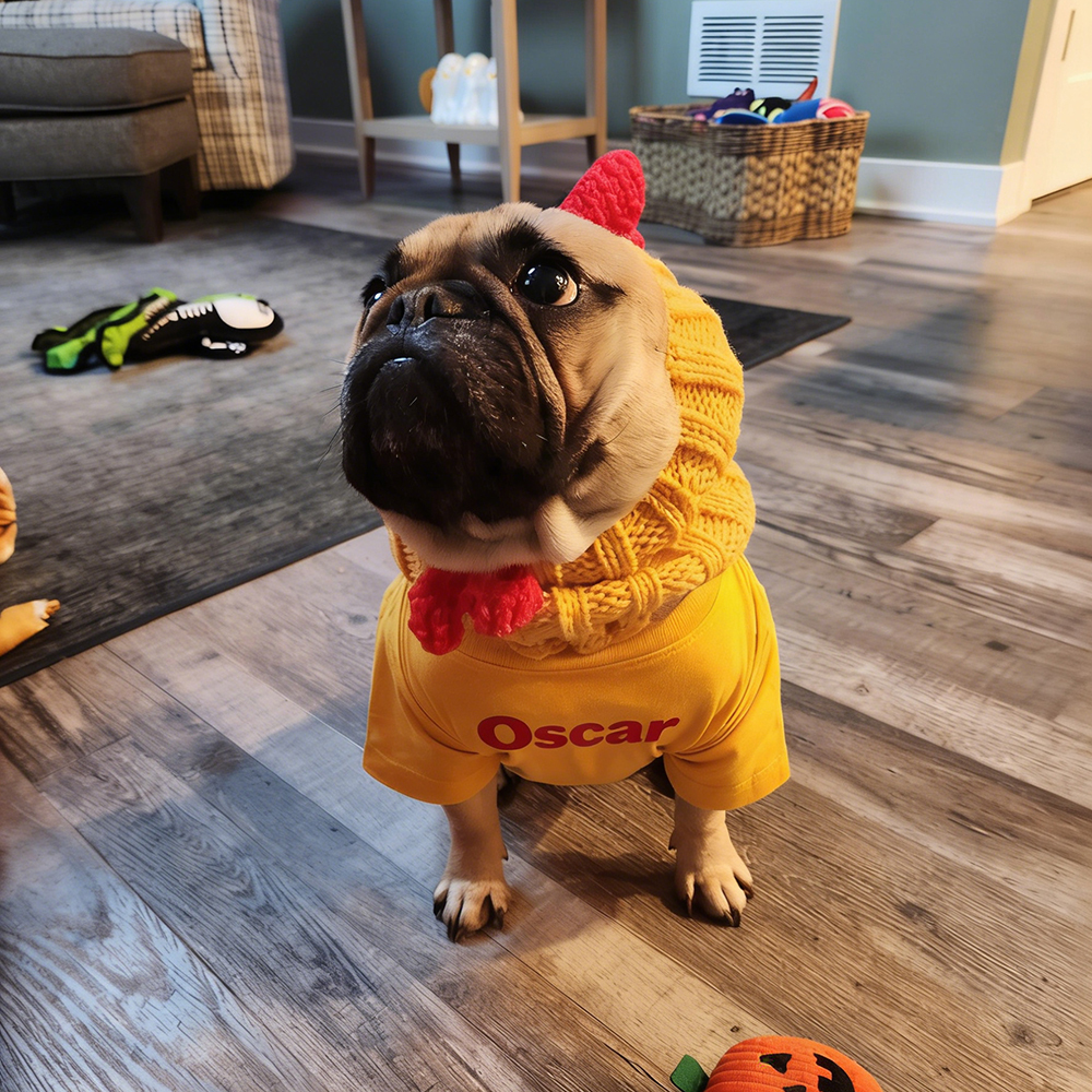 Personalized Chicken Nuggets Large Size Soft Pet Tee | BKPet447