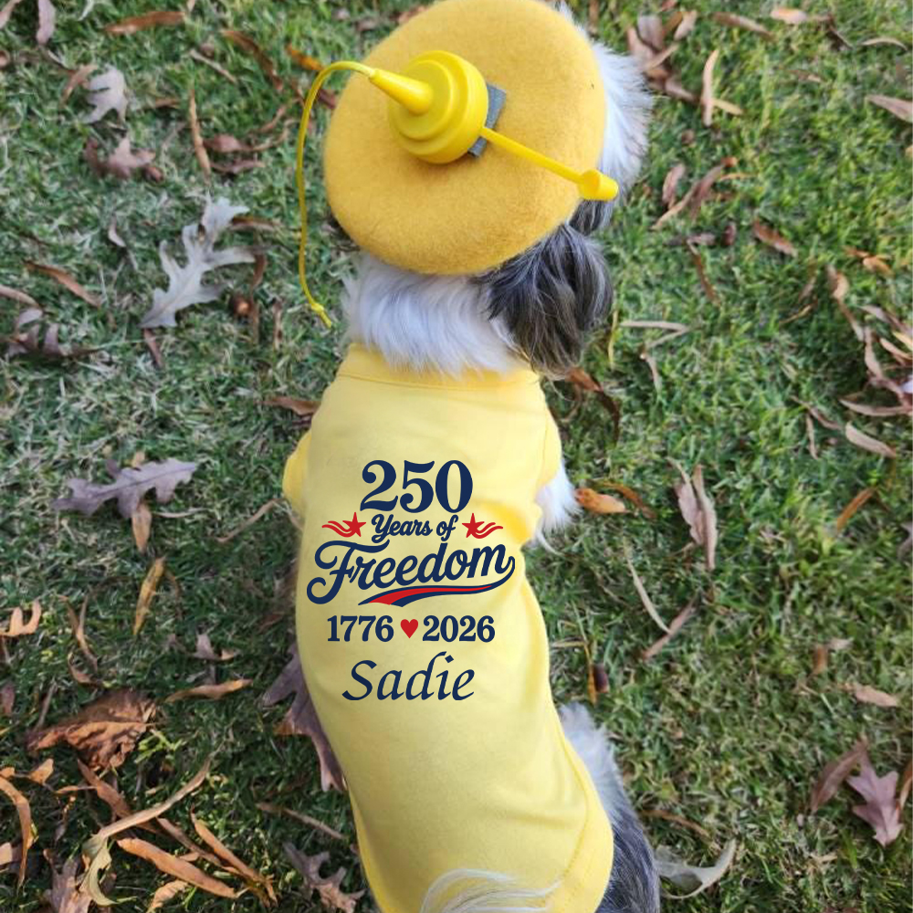 Personalized Patriotic 250 Anniversary Pet Shirt | BKPet507