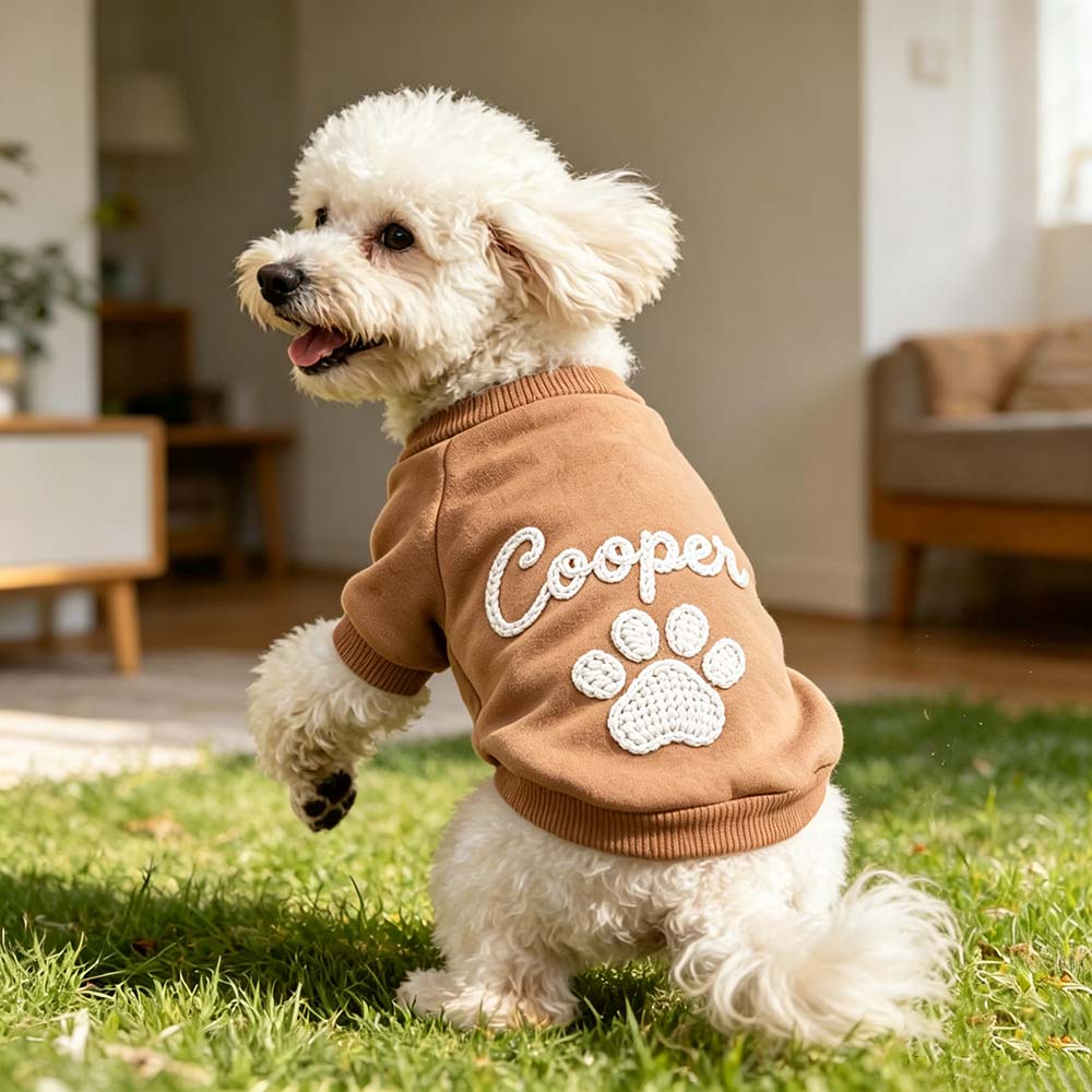 Personalized Hand Embroidered Puppy Hoodless Sweatshirt | BKPet590