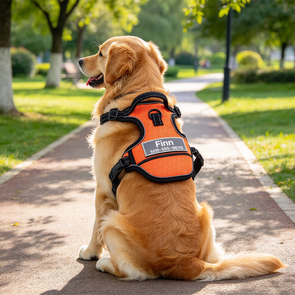 Personalized Pet Reflective Safety ID Tag Chest Harness  | BKPet611