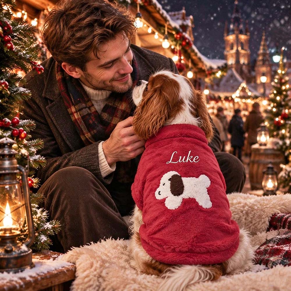 Personalized Embroidered Winter Pets Fleece Pullover | BKPet657