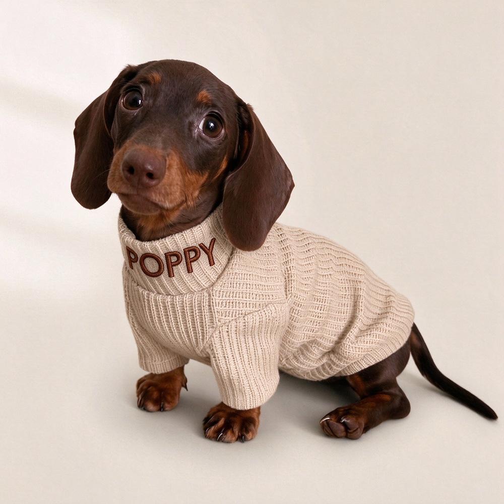 Personalized Embroidered Pets Warm Sweater & Sherpa Vest Set | MNCloth298