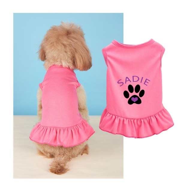 Personalized Soft Puppy Dress with Ruffle | CWPet26