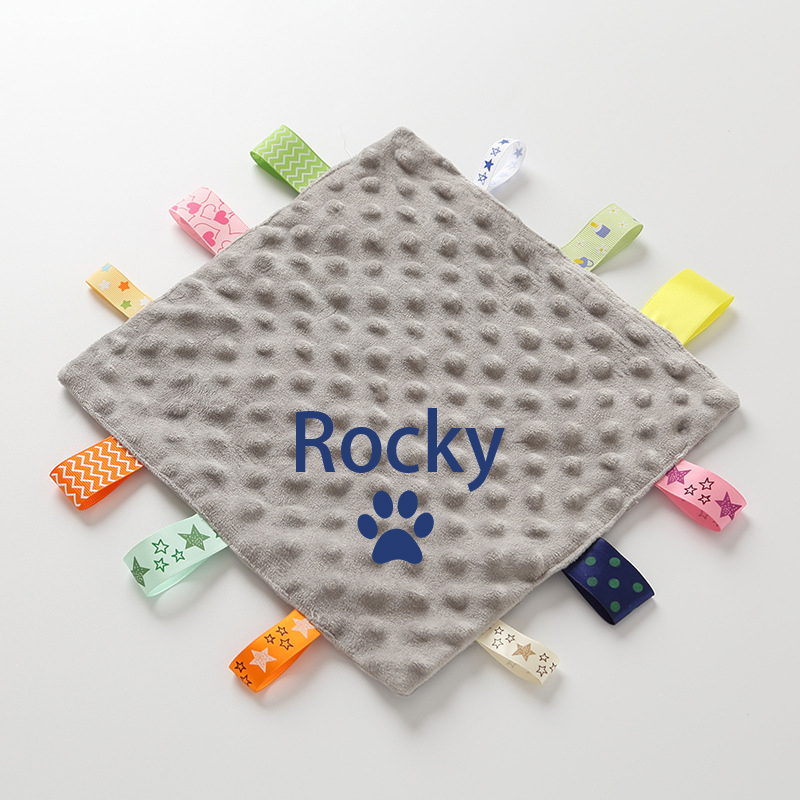 Personalized Pet Embroidery Comforter Ribbon Taggie | BKPet77
