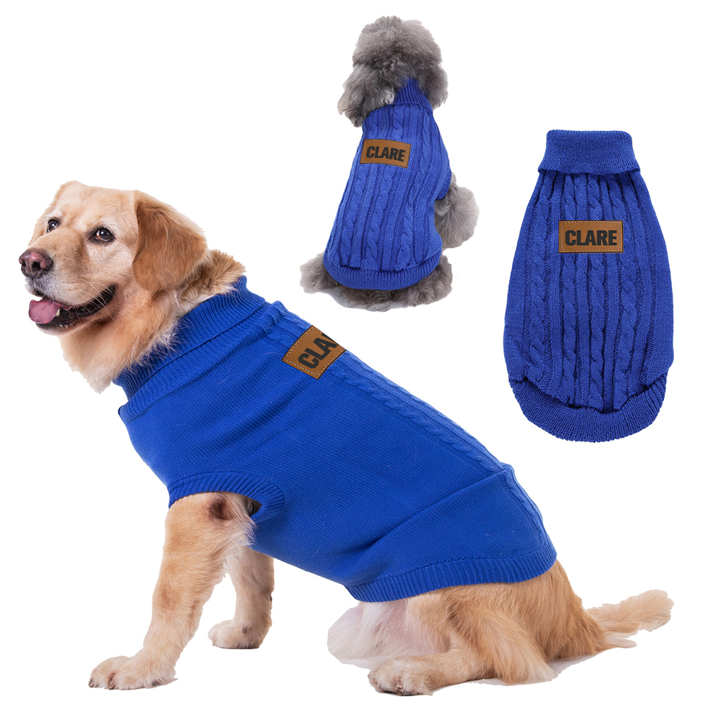 Personalized Leather Patch Pets Colourful Sweater | BKPet97