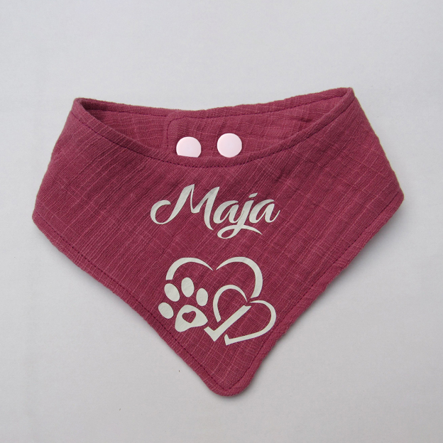 Personalized Dog Scarf Cotton Muslin for Comfort & Unique | BKPet156