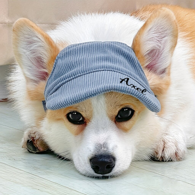 Personalized Corduroy Adjustable Pet Pet Baseball Cap | BKPet184
