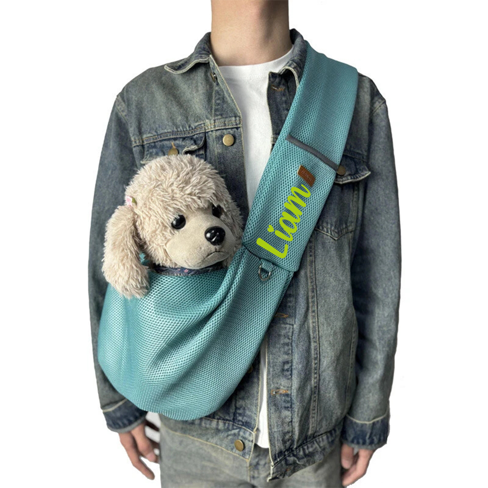 Personalized Breathable Crossbody Mesh Dog Sling Carrier | BKPet188