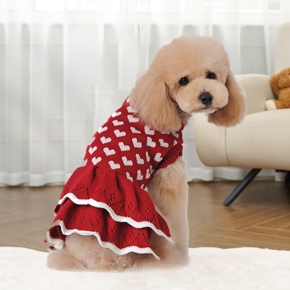 Personalized Leather Patch Pets Love Heart Sweater | BKPet201