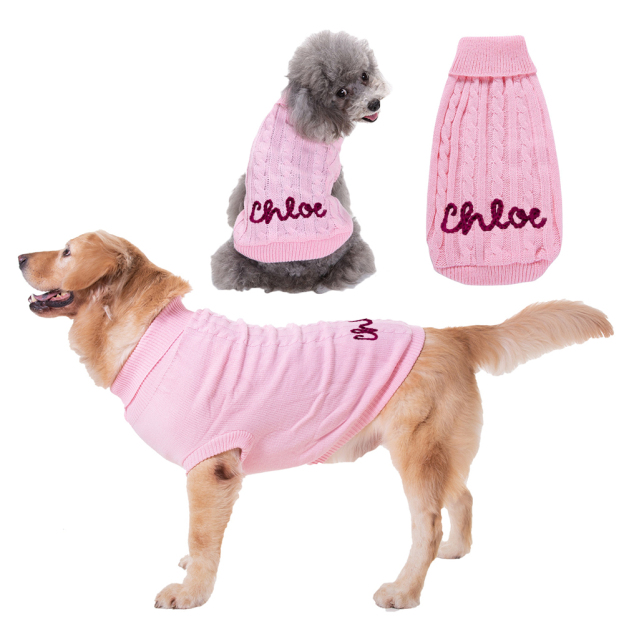 Personalized Hand Embroidery Pets Colourful Sweater | BKPet233