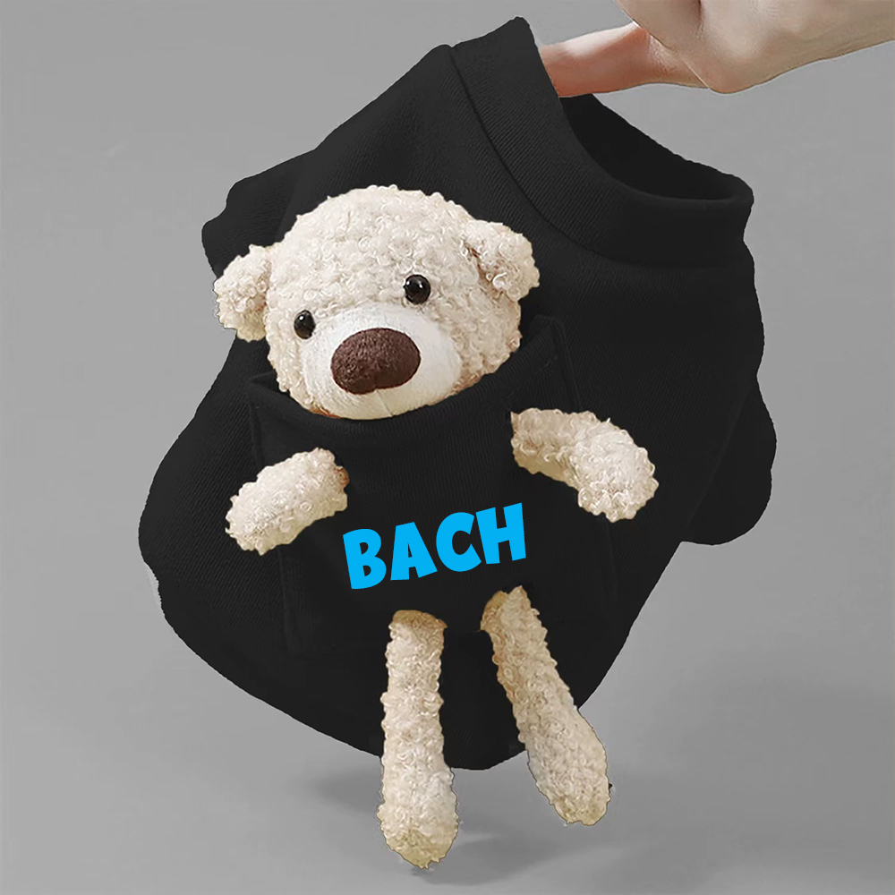Personalized Pet Lovely Plush Warm Shirt With Bear | BKPet236