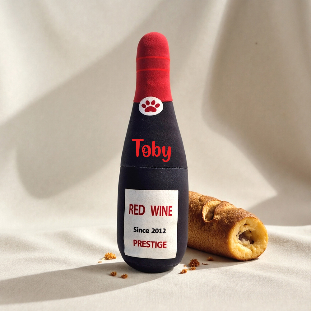 Personalized Pet Durable Wine Bottles Squeaky Toy | BKPet291