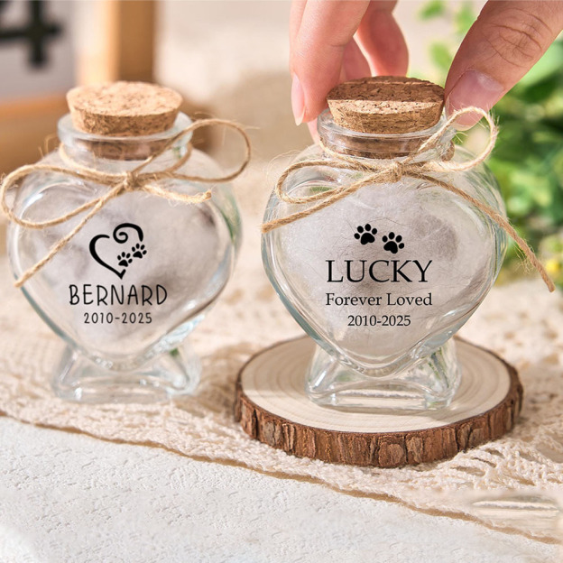 Personalized Pet Hair Memorial Keepsake Jar | BKPet305