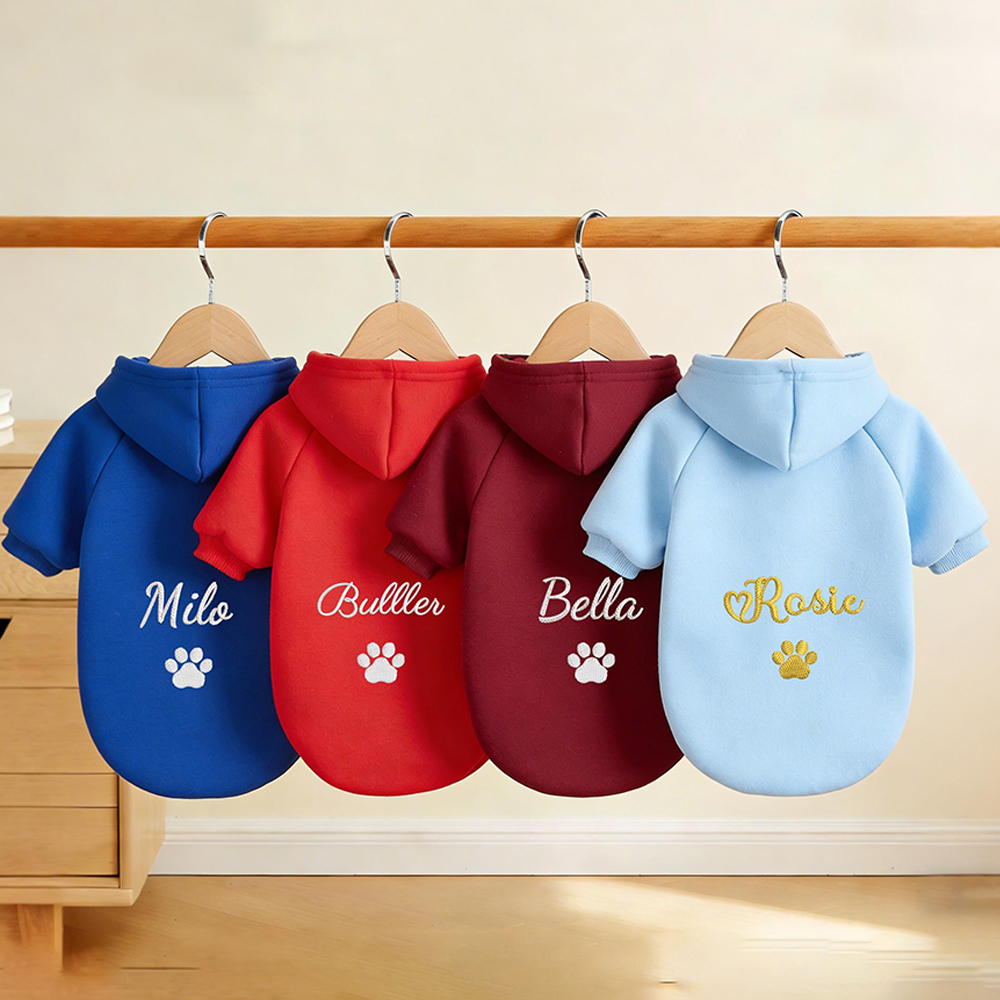 Personalized Embroidery Warm Soft Puppy Hoodie | BKPet362