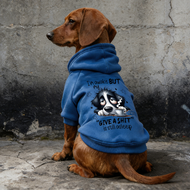I'M AWAKE BUT MY FIVE A SHIT Puppy Hoodie | BKPet334