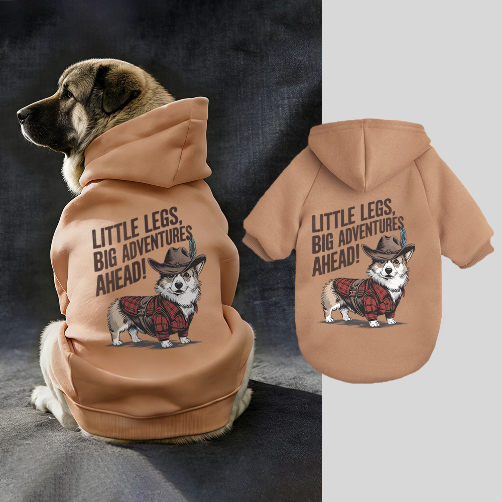 LITTLE LEGS BIG ADVENTURES AHEAD Puppy Hoodie | BKPet341