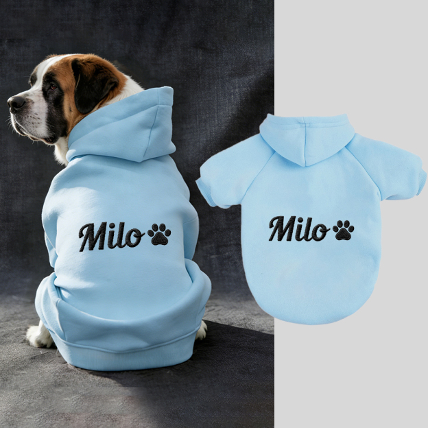 Personalized Embroidery Warm Soft Puppy Hoodie | BKPet362