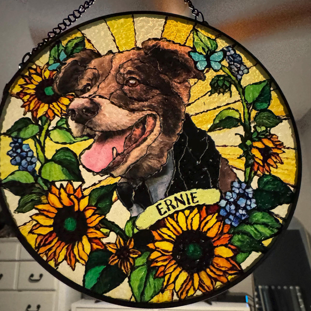 Personalized Pet Memorial Pet Portrait Stained Suncatcher | CWGift31