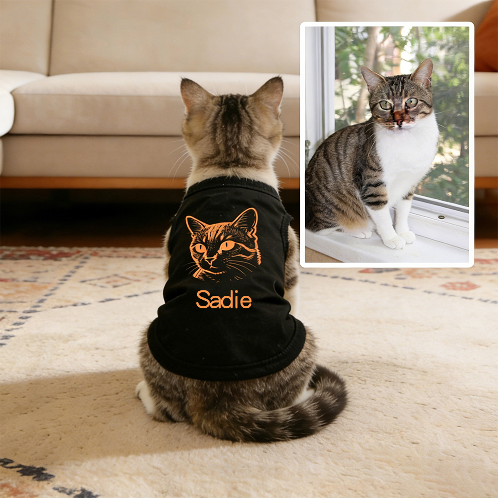 Personalized Adorable Pet Portrait Line-Art Shirt | BKPet440