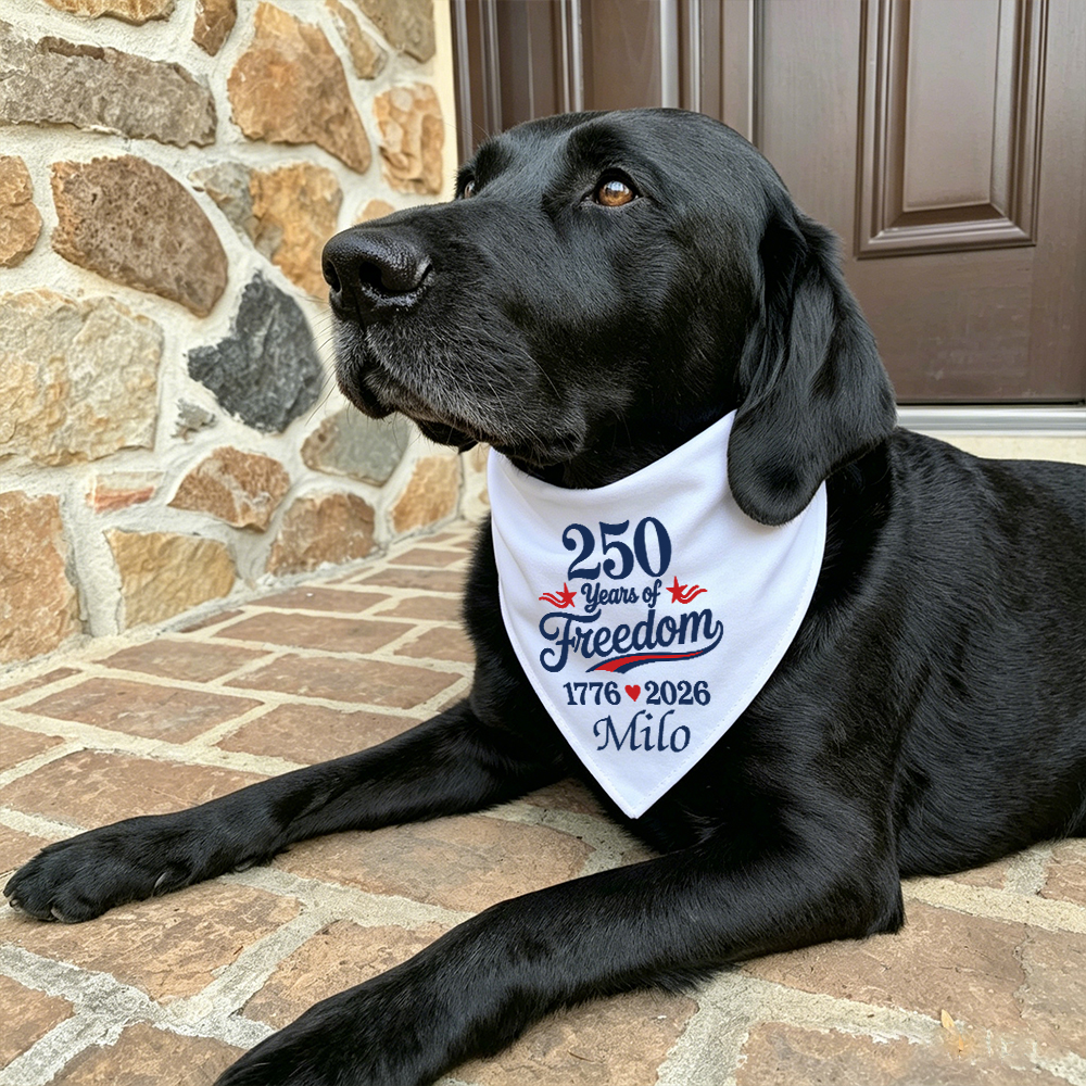 Personalized 250th Anniversary Independence Day Dog Bandana | BKPet508