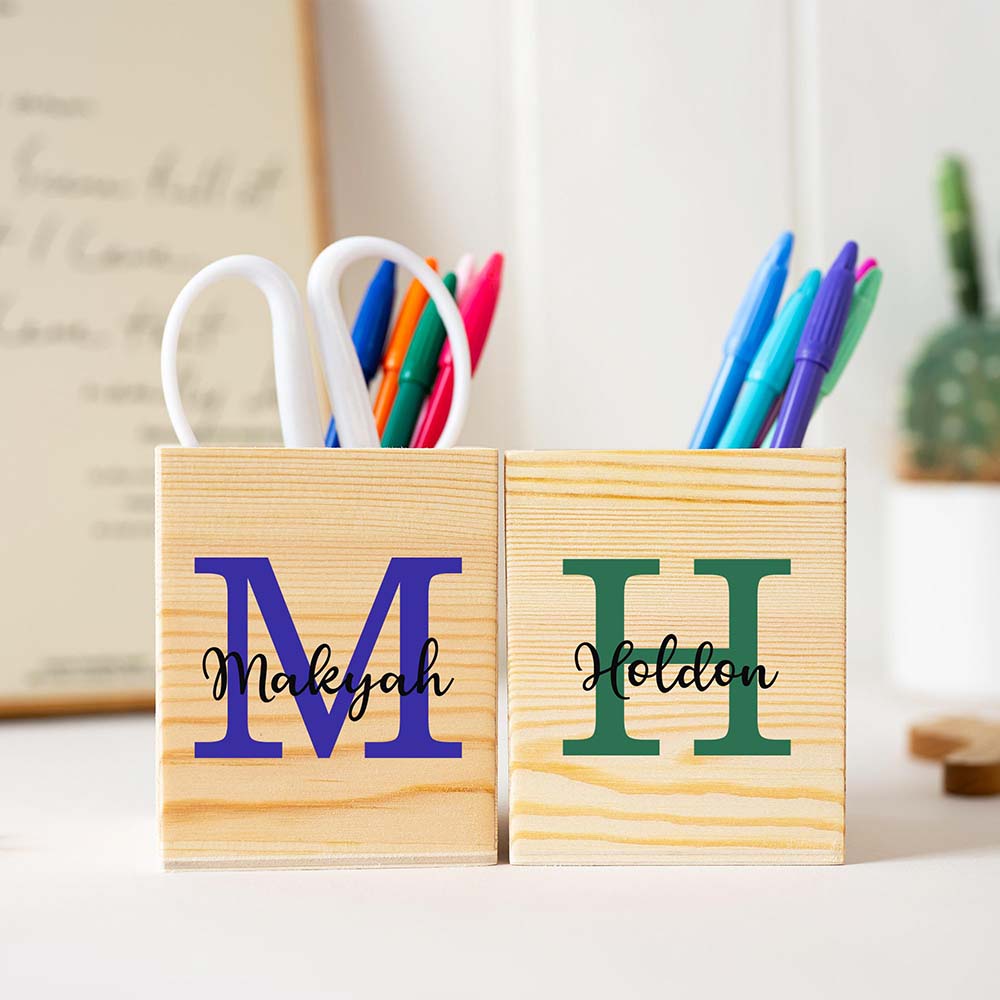 Personalized Wooden Pencil Holder For Kids | MNKid05