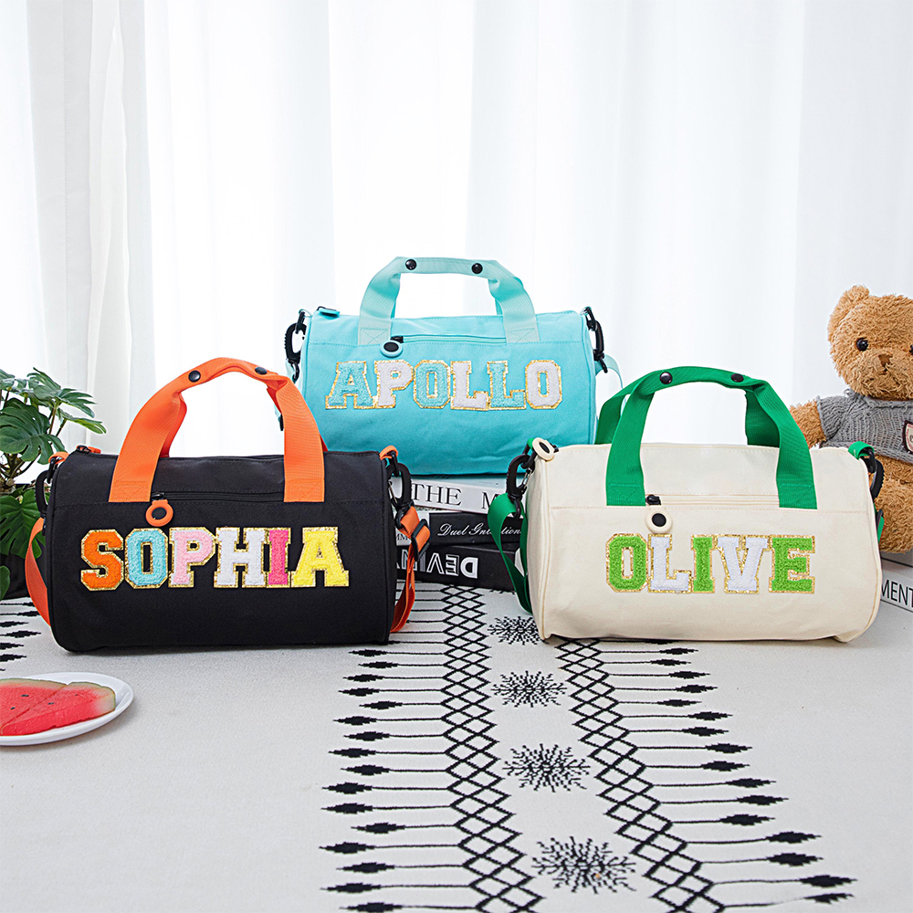 Personalized Chenille Letter Water Proof Duffle Dance Bag