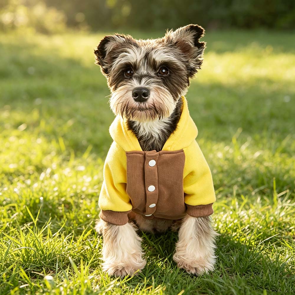 Personalized Hand Embroidered Color-blocked Hooded Pet Sweatshirt | BKPet577