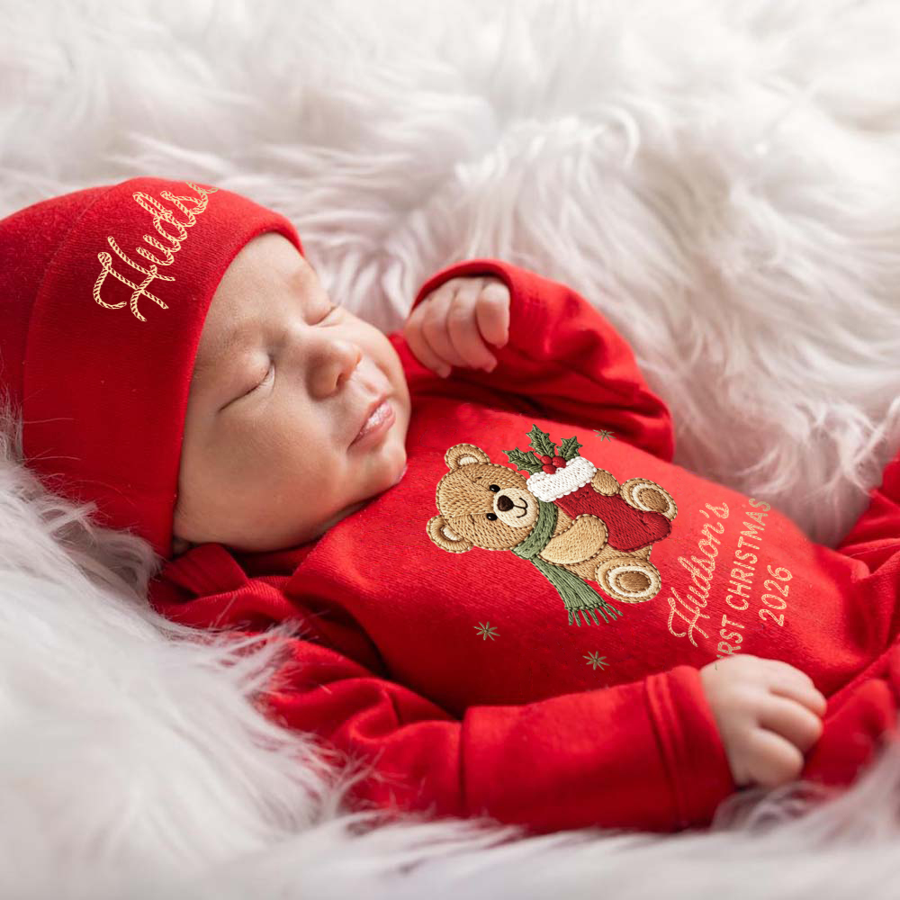 Personalized Baby Cute Design First Christmas Outfit Set | MCGift381