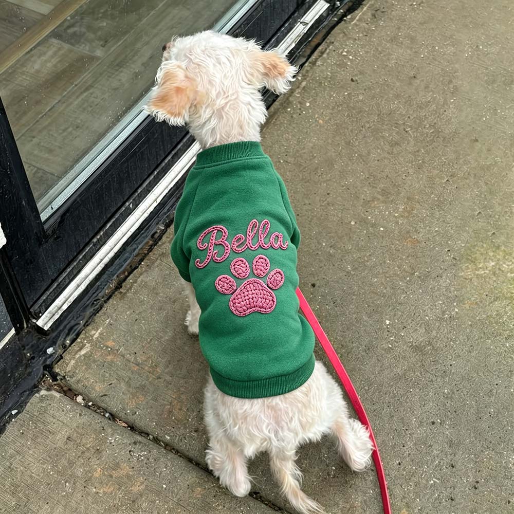Personalized Hand Embroidered Puppy Hoodless Sweatshirt | BKPet590