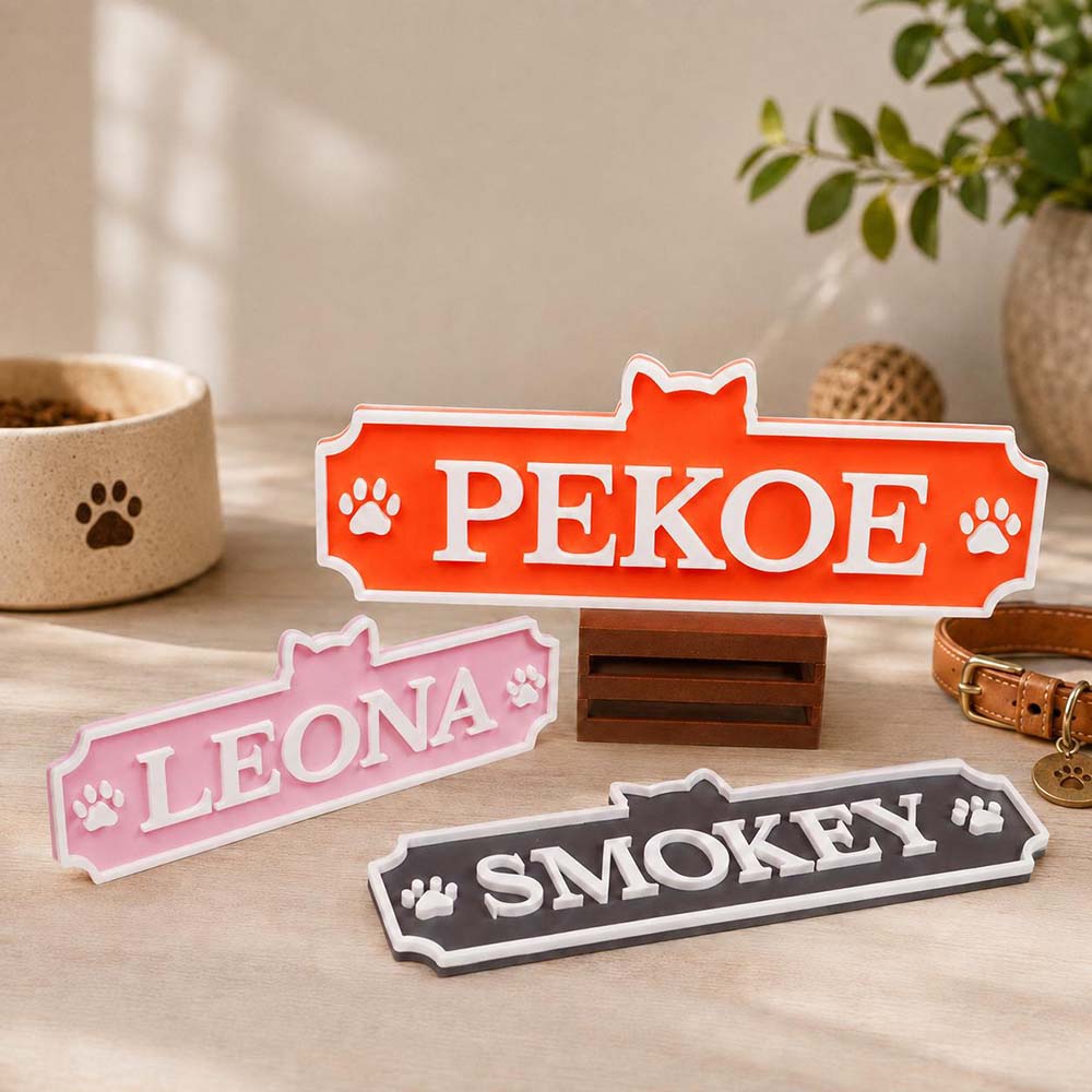 Personalized 3D Printed Pets Name Sign Hanging Tag | BKPet612