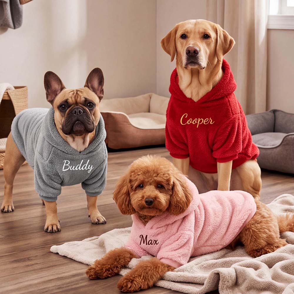 Personalized Embroidered Pets Cozy Fleece Hoodie | BKPet638