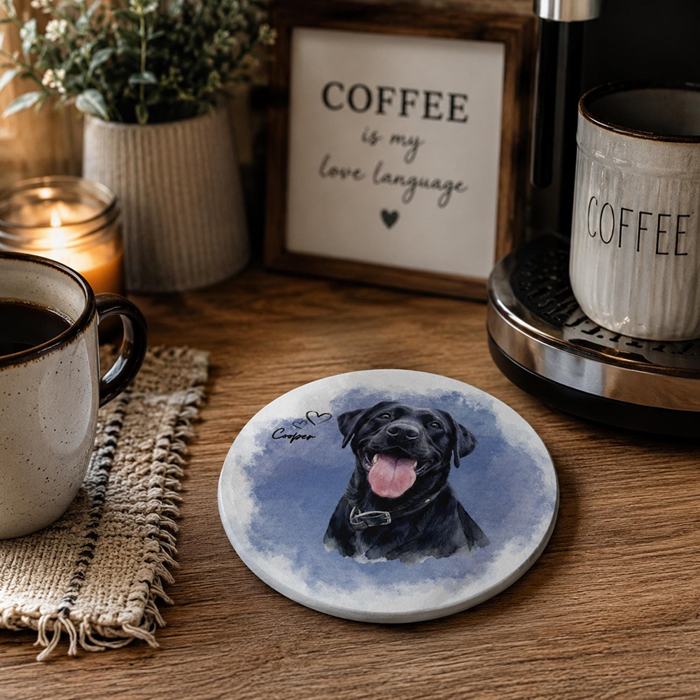 Personalized Pet Memorial Portrait Ceramic Coaster | MNGift45