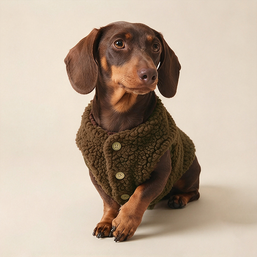 Personalized Embroidered Pets Warm Sweater & Sherpa Vest Set | MNCloth298