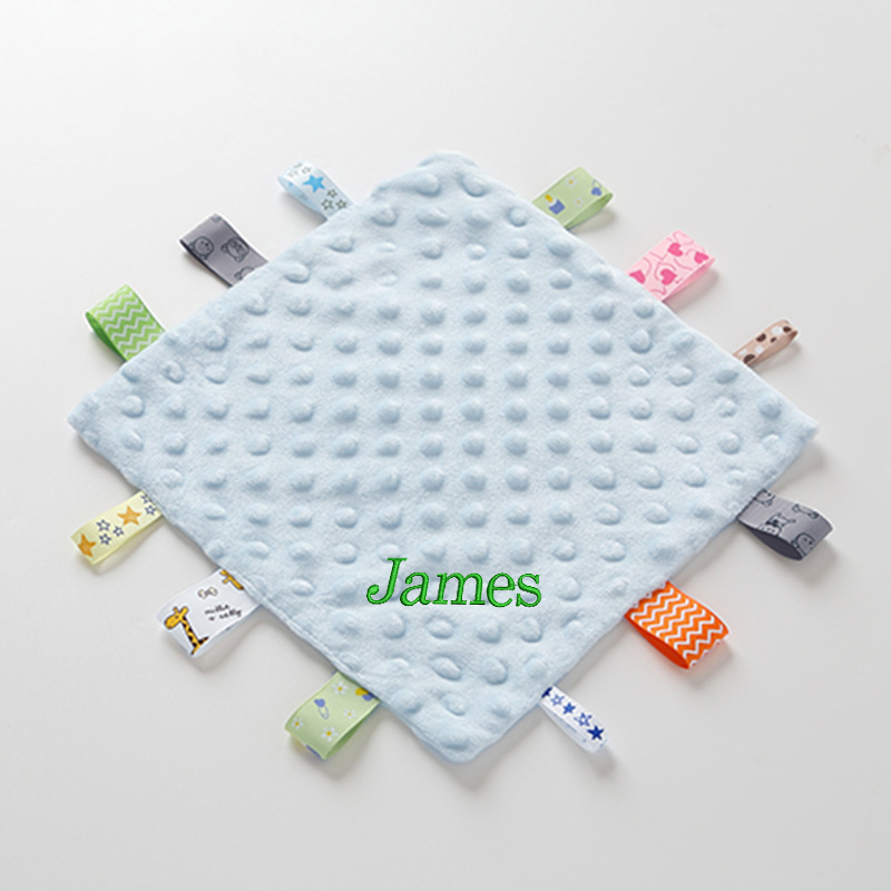 Personalized Baby Embroidery Comforter Ribbon Tag Blanket | MNBaby06