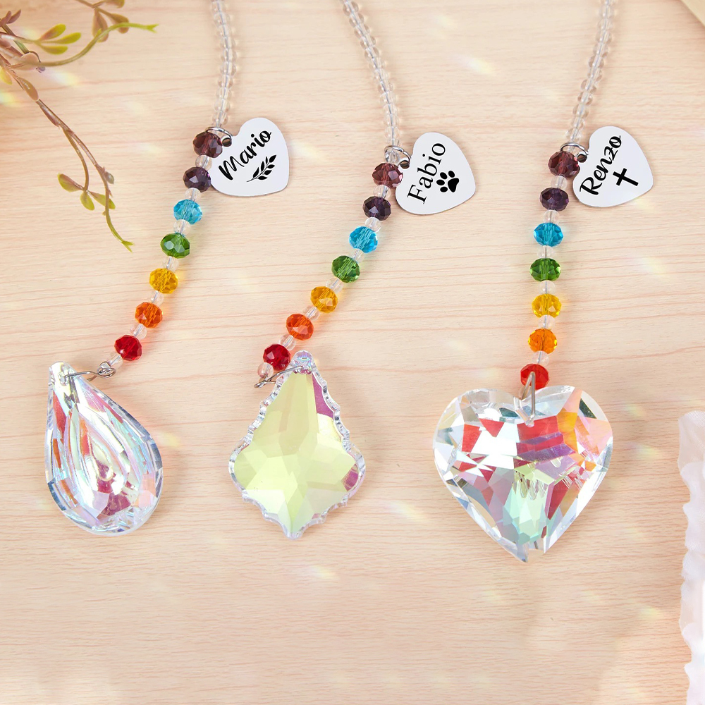 Personalized Pet Memorial Hanging Crystal Prism | BKPet86