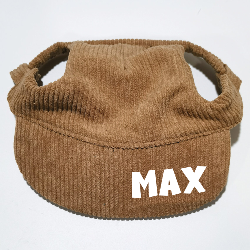 Personalized Corduroy Adjustable Pet Pet Baseball Cap | BKPet184