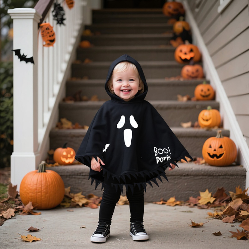 Personalized Kid Glow in the Dark Halloween Cosplay Cloak Cape | MNHalloween06
