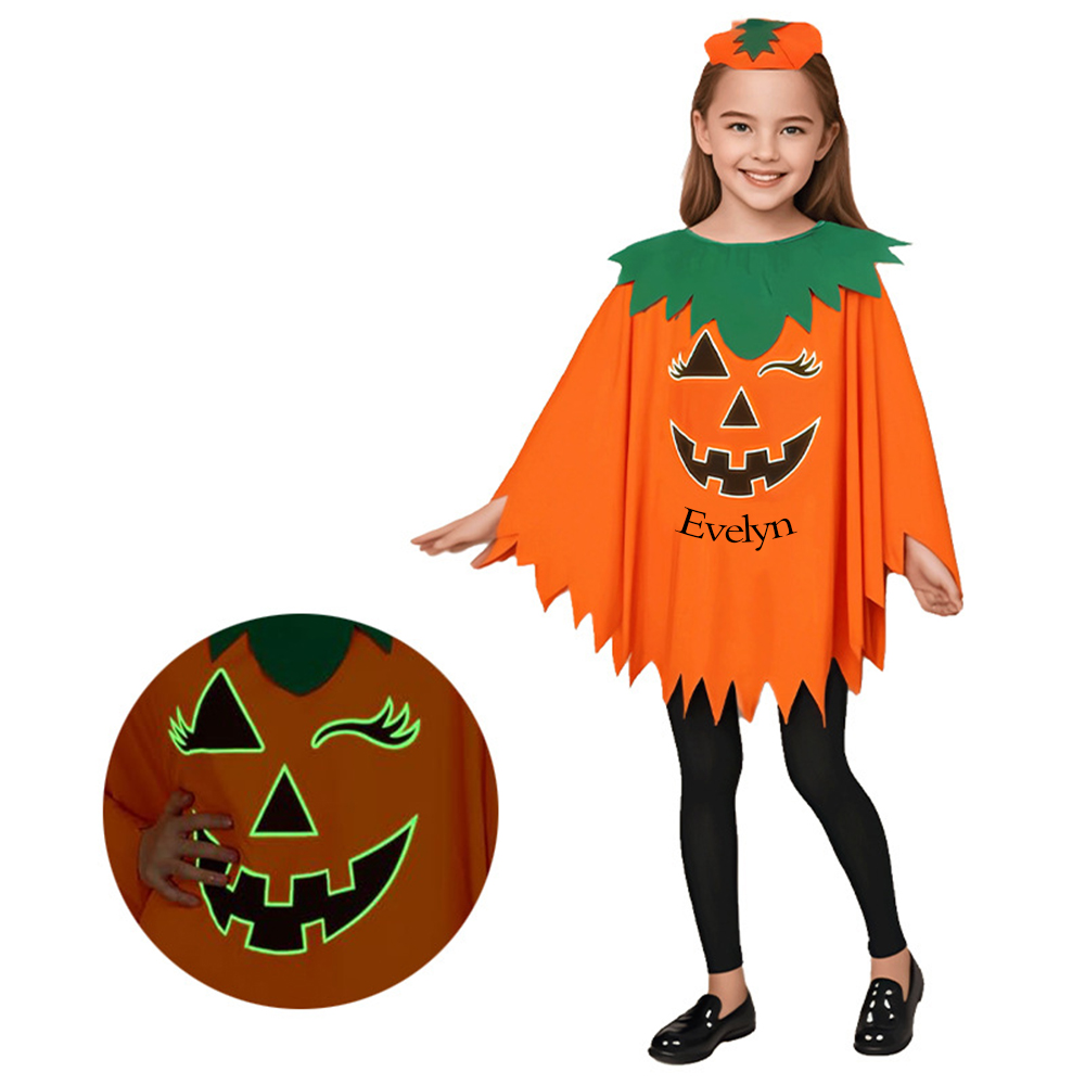 Personalized Kid Glow in the Dark Halloween Cosplay Cloak Cape | MNHalloween06