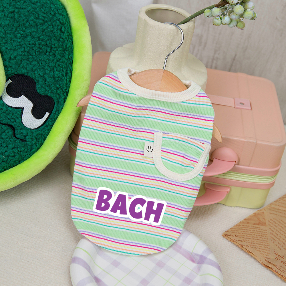 Personalized Cute Stripe Pet Summer Cool Vest | BKPet204