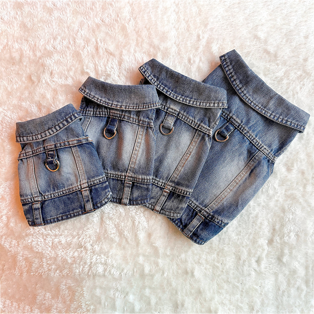 Personalized Handmade Pearl Patch Pets Denim Jacket | BKPet2602